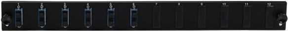 EFB-Elektronik Bestückte 12 Port Frontblende mit 6 x SC Duplex Kupplung OS2 vertikal, grau Hersteller: EFB Elektronik (SB-FP-6SC-D-V-OS2)