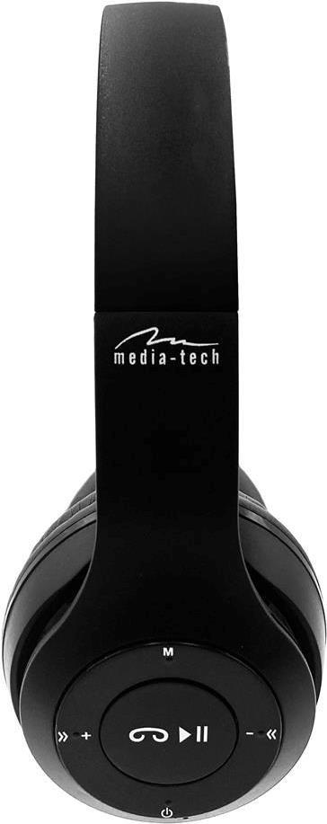 MEDIA-TECH EPSILION BT MT3591 Kabellose Kopfhörer Bluetooth 4.2 Mikrofon Radio FM Schwarz (MT3591)