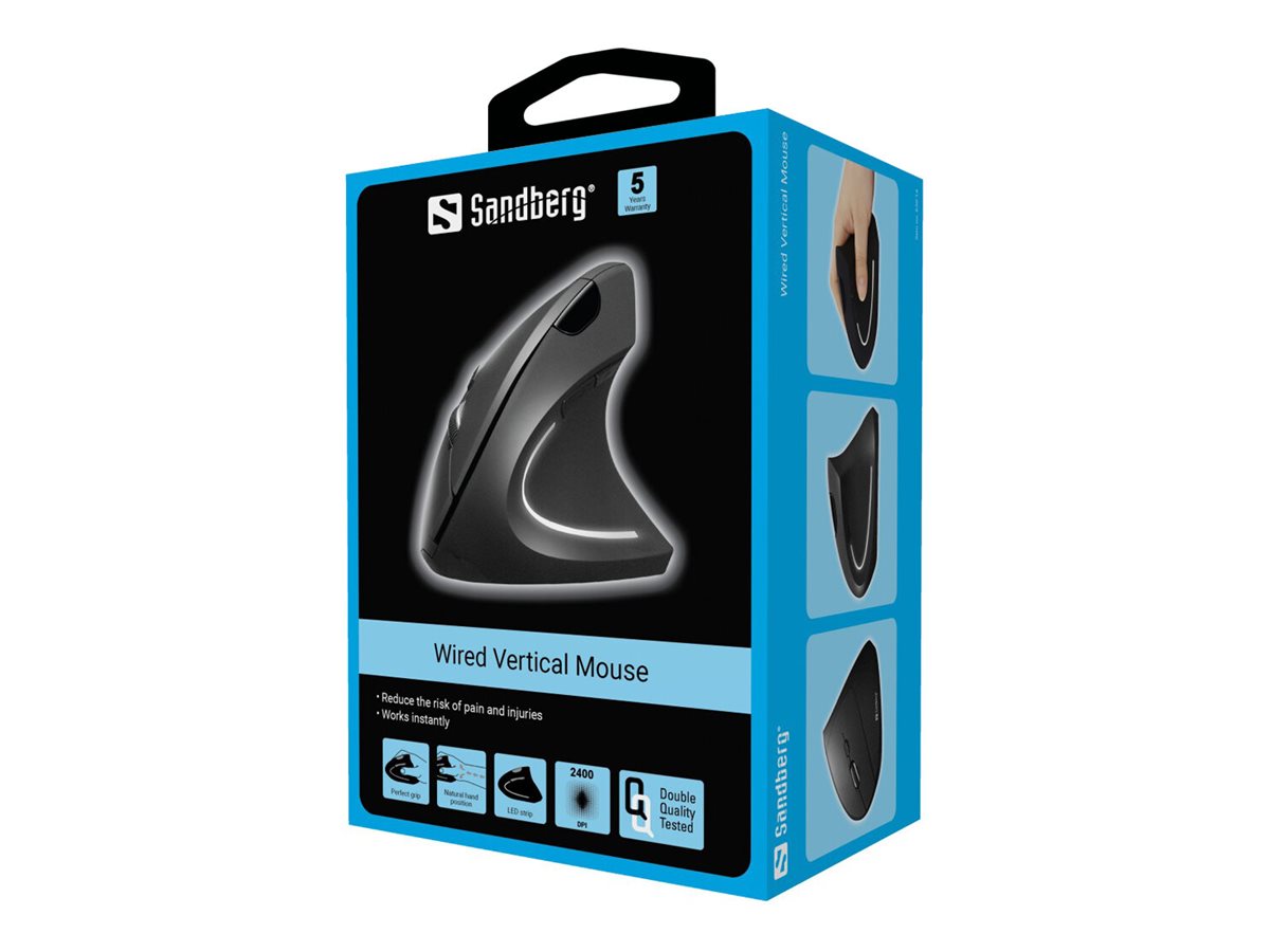 Sandberg Pro Vertikale Maus USB 2400 DPI 6 Tasten Schwarz