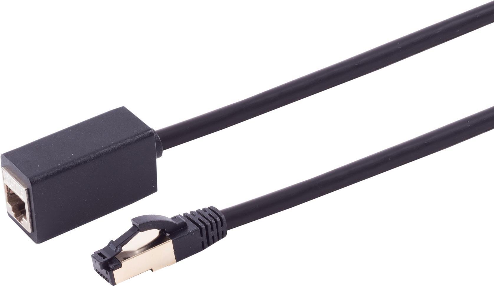 S/CONN maximum connectivity Netzwerk-RJ45 Patchkabel-Verlängerung Cat. 8.1 LSZH schwarz 1,0m (08-440