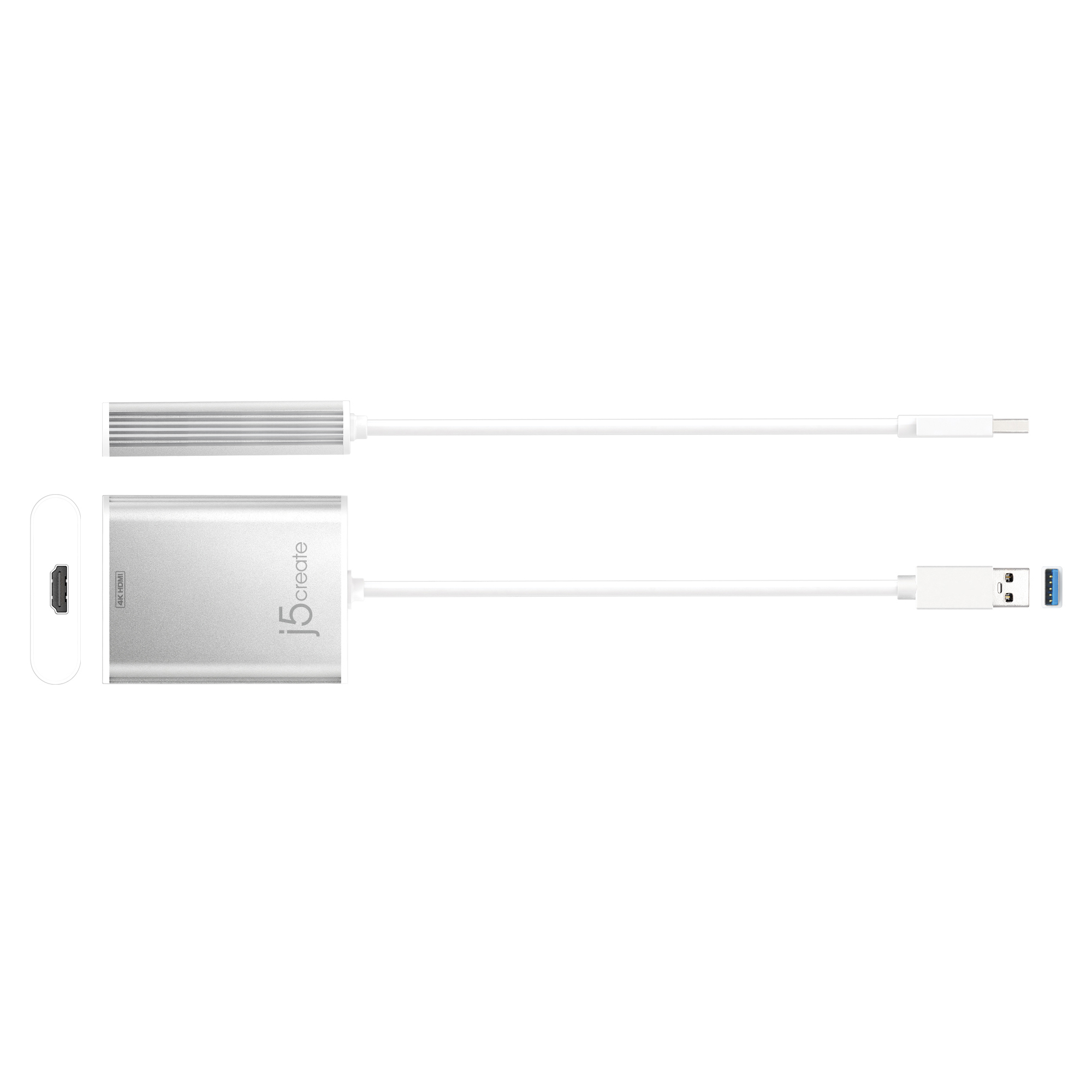 j5create JUA354-N USB 3.0 zu 4K HDMI Display Adapter Silber