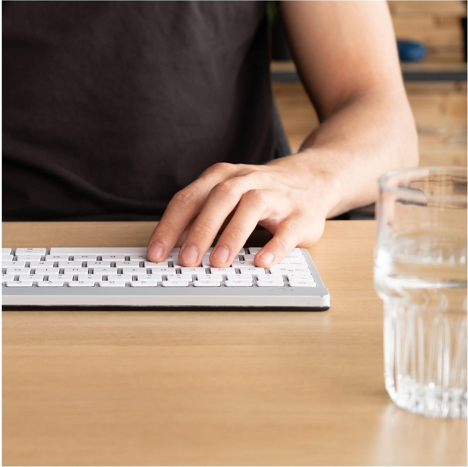 R-Go Tools Compact Break Kabellose Bluetooth-Tastatur QWERTY US Weiß