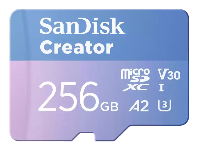 SanDisk Creator microSDXC UHS-I 256 GB A2 V30 Blau