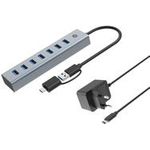 Conceptronic USB-Hub 7-Port 3.0 ->7x3.0 5Gbps ink PW.Adapter (HUBBIES21GP)