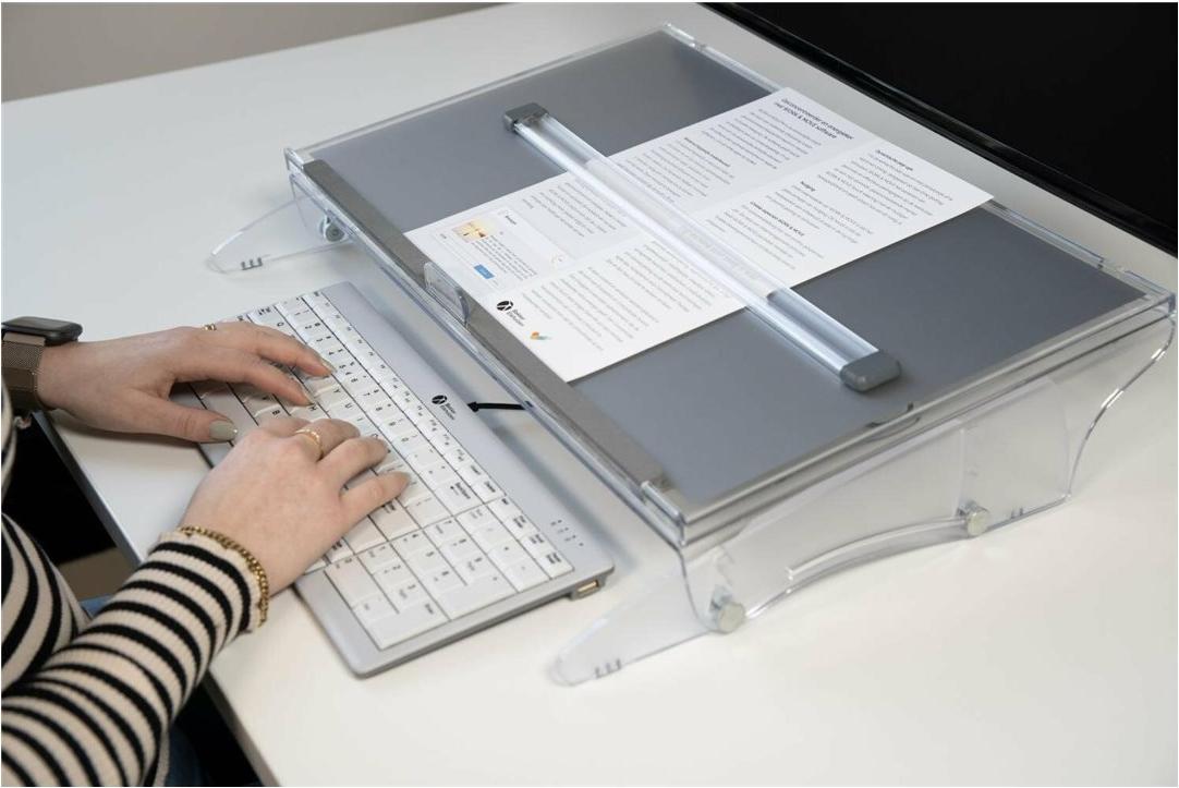 BakkerElkhuizen FlexDesk 640 Dokumentenhalter 51,5 cm x 38 cm Hellgrau, Transparent