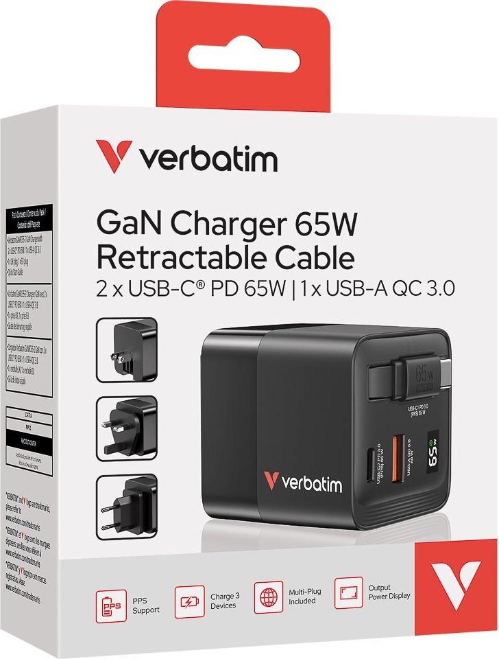 Verbatim GaN Charger 65W Schwarz