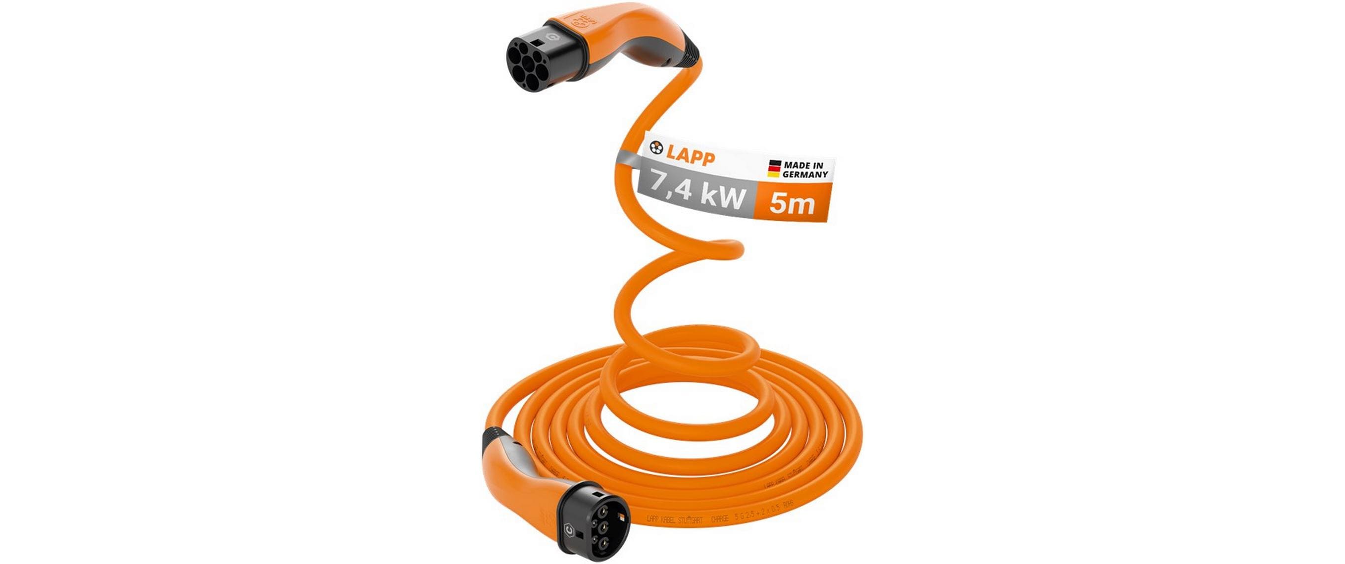 LAPP MOBILITY HELIX Ladekabel Typ 2 bis 7,4 kW 32 A 5 m Orange