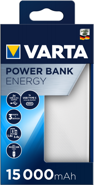 Buy Varta Power Bank Energy 15000 Power bank 15000 mAh LiPo USB-C®  White/black