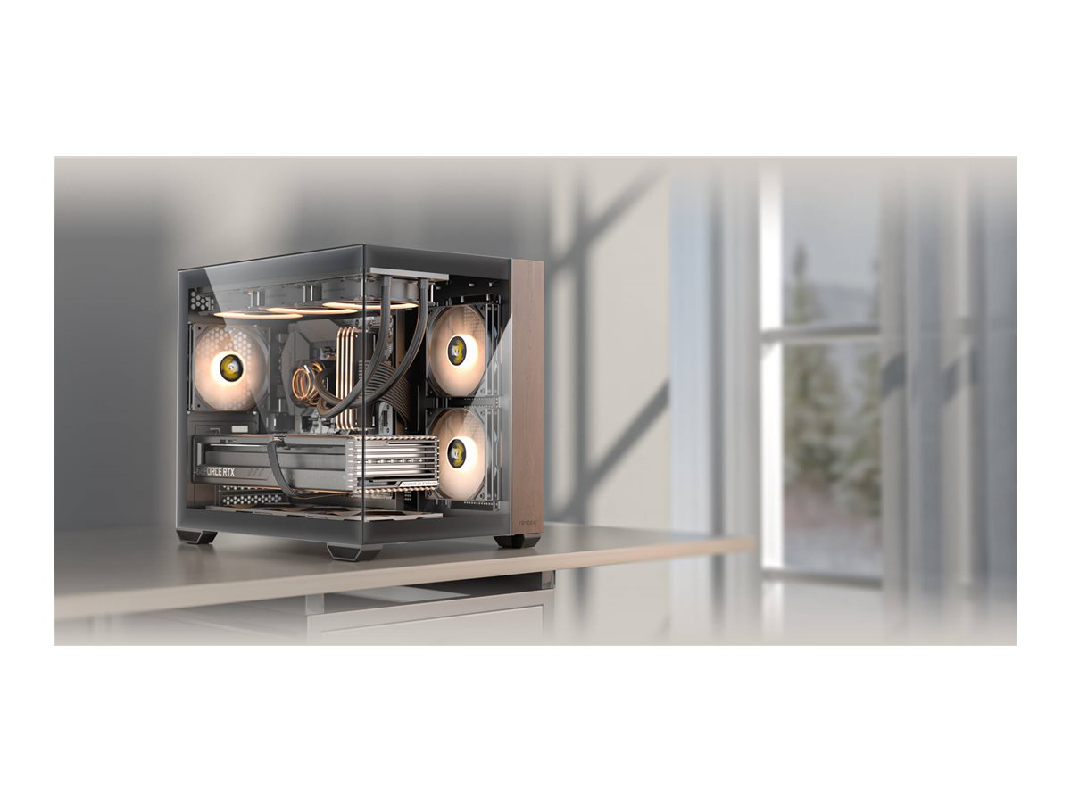 Antec CX600M Wood ARGB Mid Tower ATX PC-Gehäuse Schwarz, Holz