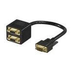 Wentronic Goobay VGA-Stecker (15-polig) > 2x VGA-Buchse (15-polig), VGA-Stecker (15-polig), Schwarz - zum Verbinden von zwei Geräten mit einem VGA-Anschluss (93263)