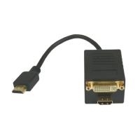 HDMI Y-Kabel, 1x HDMI-St an 1x HDMI-Bu + 1x DVI-D-Bu (24+1), Good Connections® (1922-203)