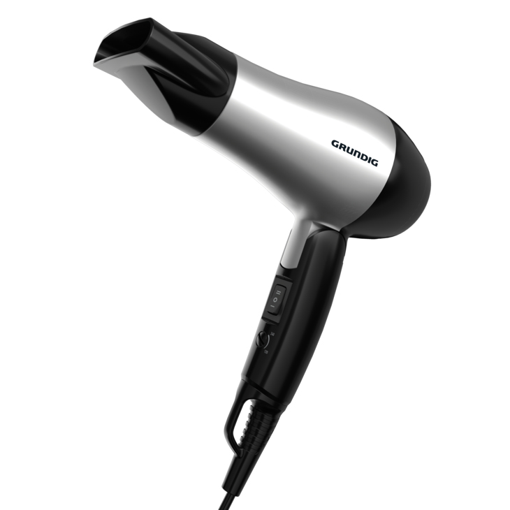 Grundig HD 2200 Reise-Haartrockner zusammenklappbar 1.200 W Schwarz, Silber
