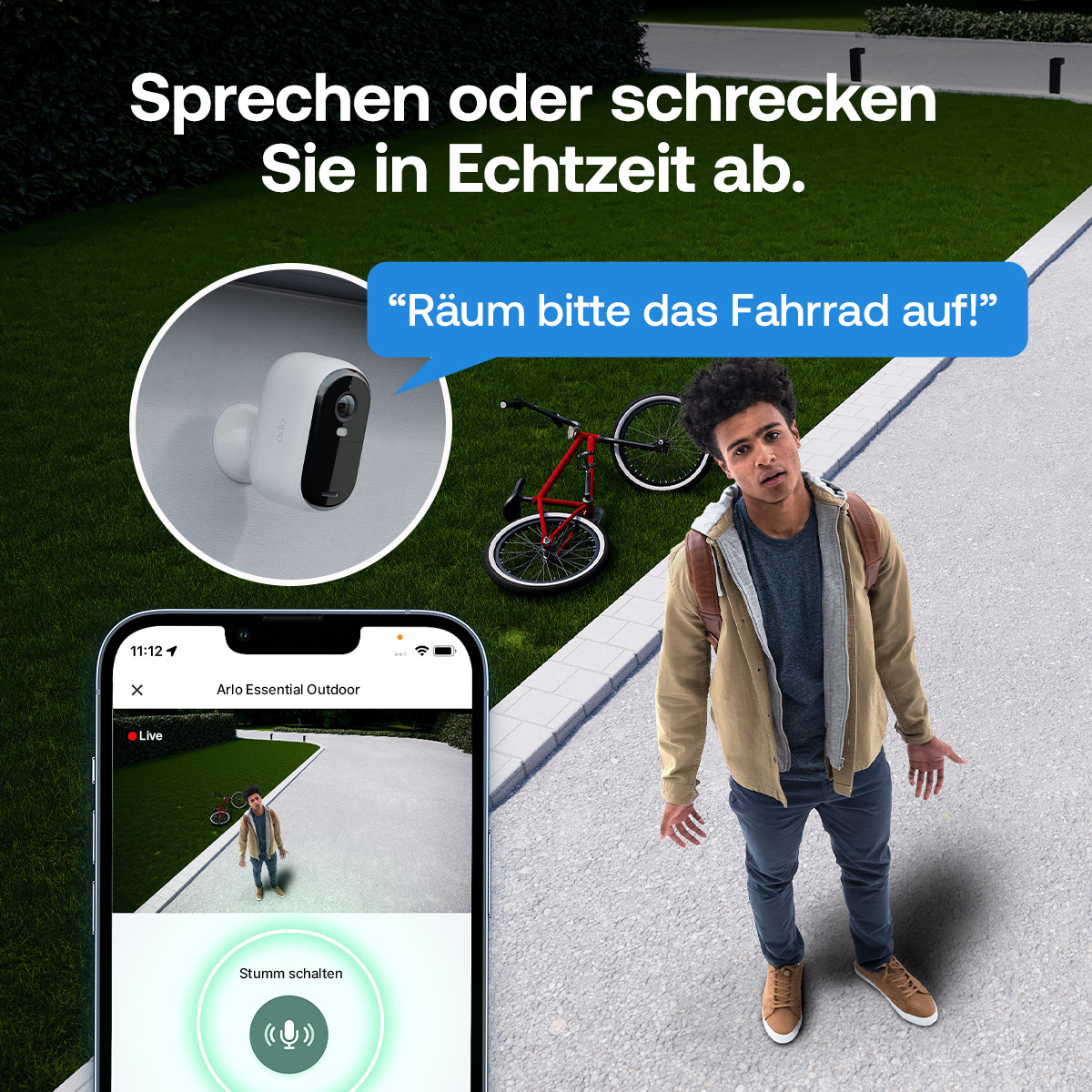 Arlo Essential 3 HD-Sicherheitskamera 2er-Set mit Halterungen Schwarz, Weiß