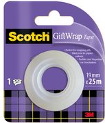 Scotch Geschenk-Klebefilm "GiftWrap Tape", 19 mm x 25 m satiniertes Klebeband, Kerndurchmesser: 25 mm, - 1 Stück (CAT 15 REFILL)