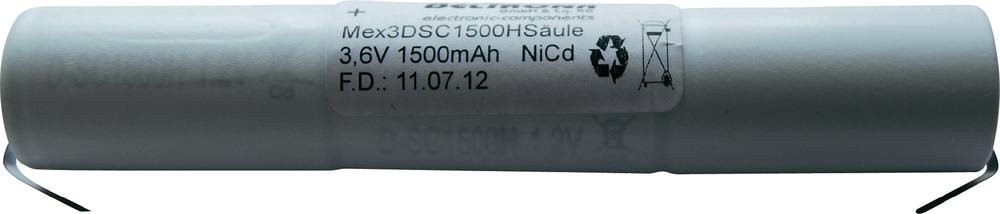 Beltrona Notleuchten-Akku U-Lötfahne 3.6 V 1500 mAh 3DSC1500HSCLG (3DSC1500HSCLG)