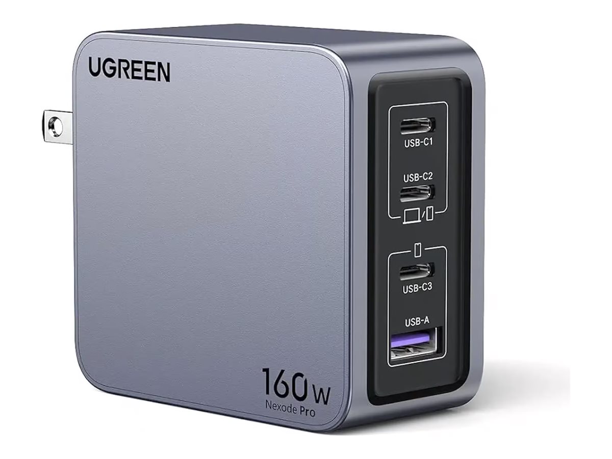 Ugreen Nexode Pro 160W GaN Ladegerät mit USB-C Kabel Grau