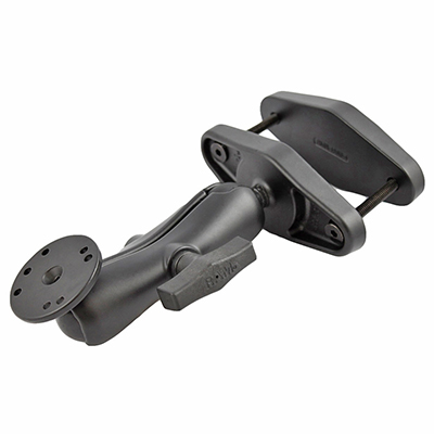 RAM Mounts Schraubklemmen-Set RAM-101U-247-4 – Schraubklemme bis 101 mm, mittlerer Verbindungsarm, runde AMPS-Basisplatte, C-Kugel 1,5", Aluminium, Schwarz