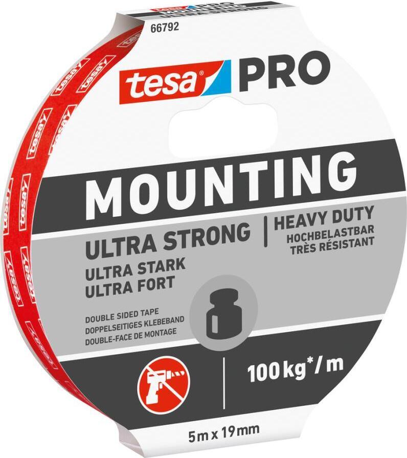 tesa Mounting PRO Ultra Strong 66792-00001-00 Montageband Weiß (L x B) 5 m x 19 mm 1 St. (66792-00001-00)