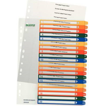 Esselte 12960000. Typ: Numeric tab index, Material: Polypropylen (PP), Produktfarbe: Mehrfarben. Breite: 245 mm, Länge: 30,5 cm, Höhe: 4 mm (12960000)