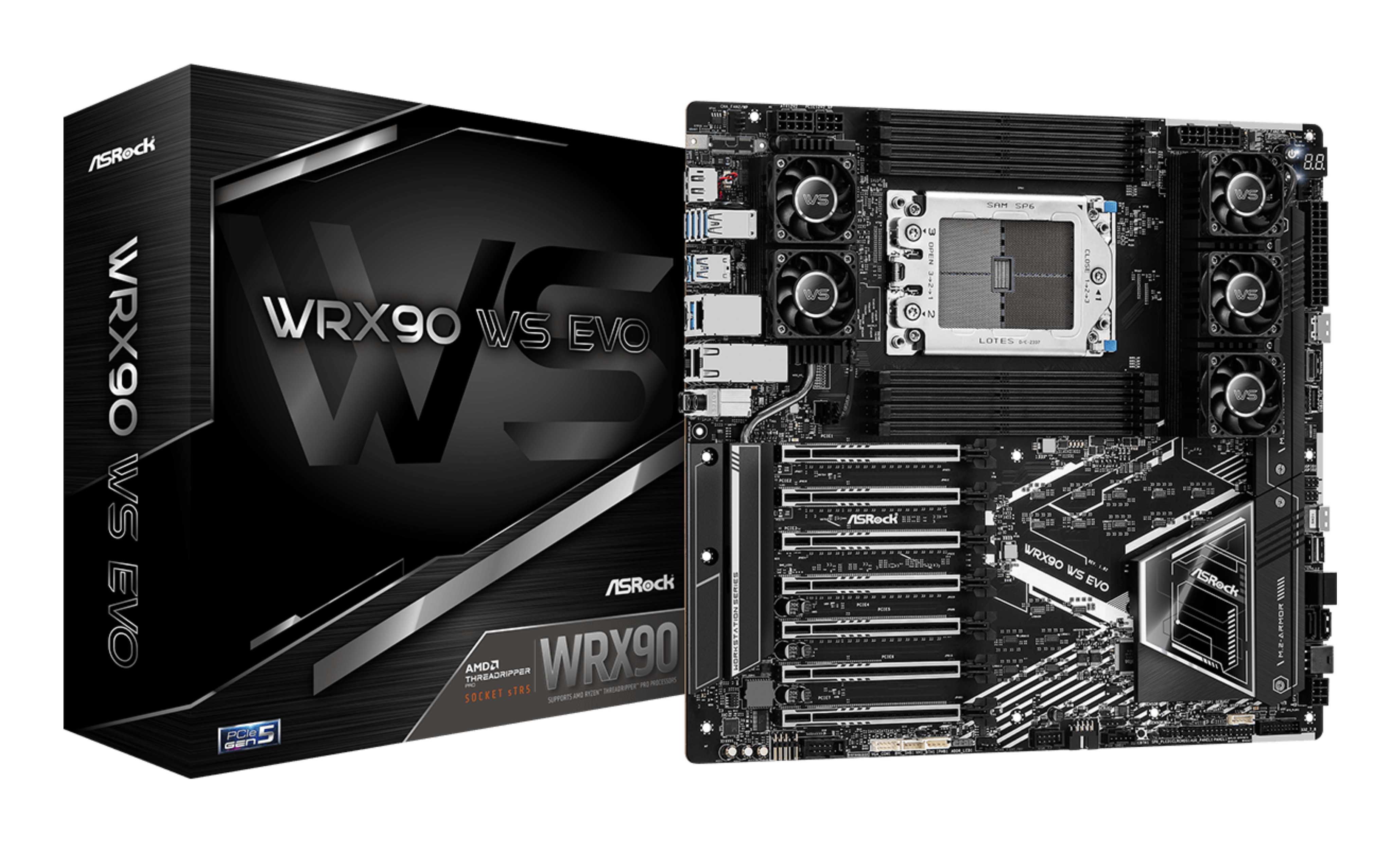 ASRock WRX90 WS EVO Server-Mainboard Socket sTR5 AMD WRX90 E-ATX DDR5 bis 2 TB