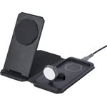 UAG Urban Armor Gear SRGE 3-IN-1 faltbares Reise- und Tischladegerät / Magnetic Wireless Charger + Watch | 15W | Qi | schwarz/grau | 9B4412114030 (9B4412114030)