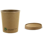 PAPSTAR Suppenbecher "pure", rund, 350 ml, braun aus ungebleichtem Frischfaserkarton mit Bio-Beschichtung, - 1 Stück (87265)