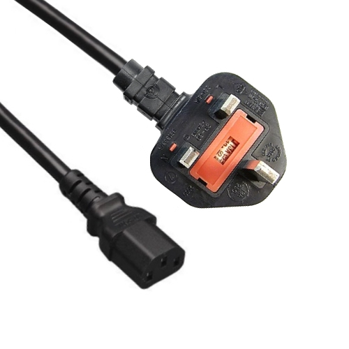 EECONN Stromkabel S12A-044-01007 Netzstecker Typ G auf C13-Koppler H05VV-F 1,8 m Schwarz