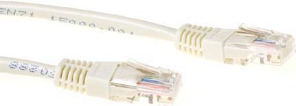 ACT Ivory 1 meter U/UTP CAT5E patch cable with RJ45 connectors CAT5E U/UTP IVORY 1.00M (IB6401)