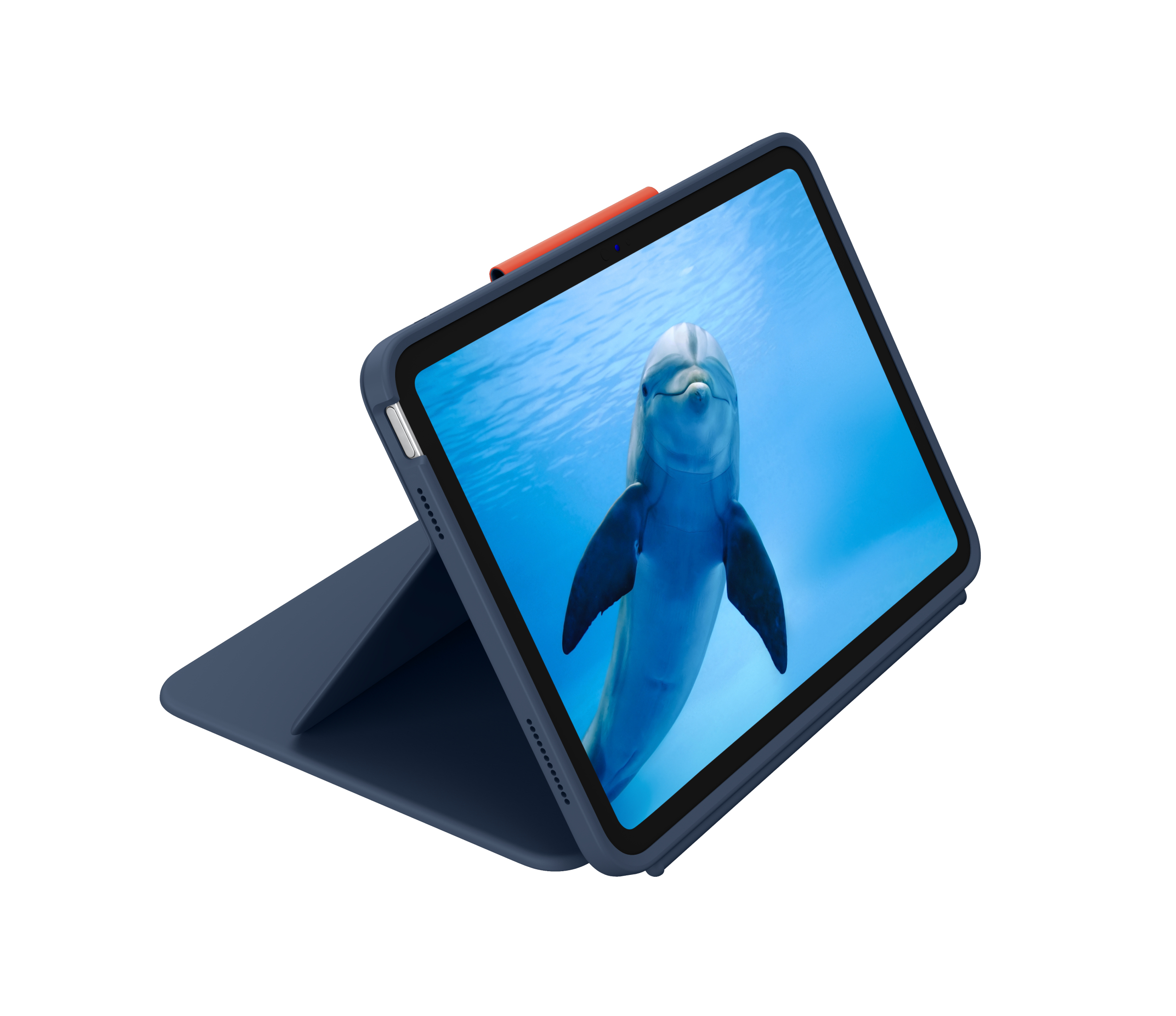 Logitech Rugged Combo 4 Touch Tastatur-Hülle mit Trackpad für Apple iPad (10. Generation) QWERTZ Blau