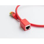 RJ45 Patchkabelverlängerung mitCat.7 Rohkabel und Rastnasenschutz (RNS®), S/FTP, PiMF, halogenfrei, 600MHz, OFC, rot, 2m, Good Connections® (8070VR-020R)