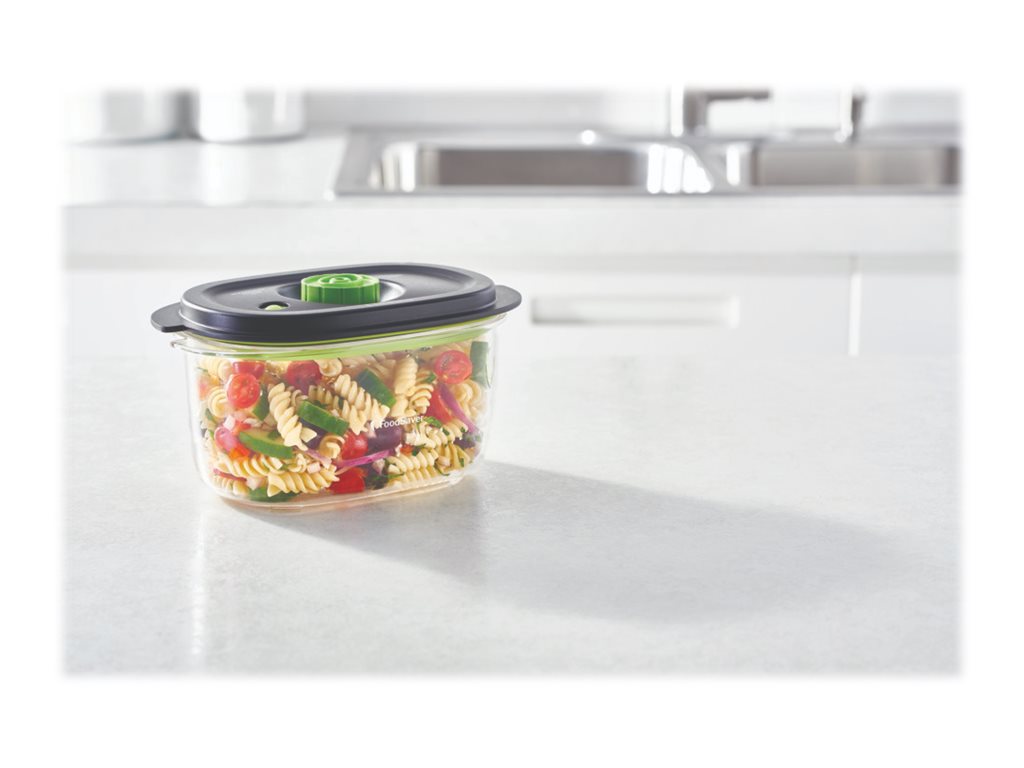FoodSaver Preserve & Marinate FFC022X Lebensmittelbehälter 1,2 l Oval Versiegelbar Schwarz, Transparent