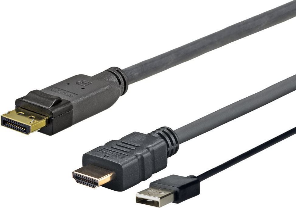 VivoLink PROHDMIUSBDP2 2m DisplayPort HDMI + USB Schwarz Videokabel-Adapter (PROHDMIUSBDP2)