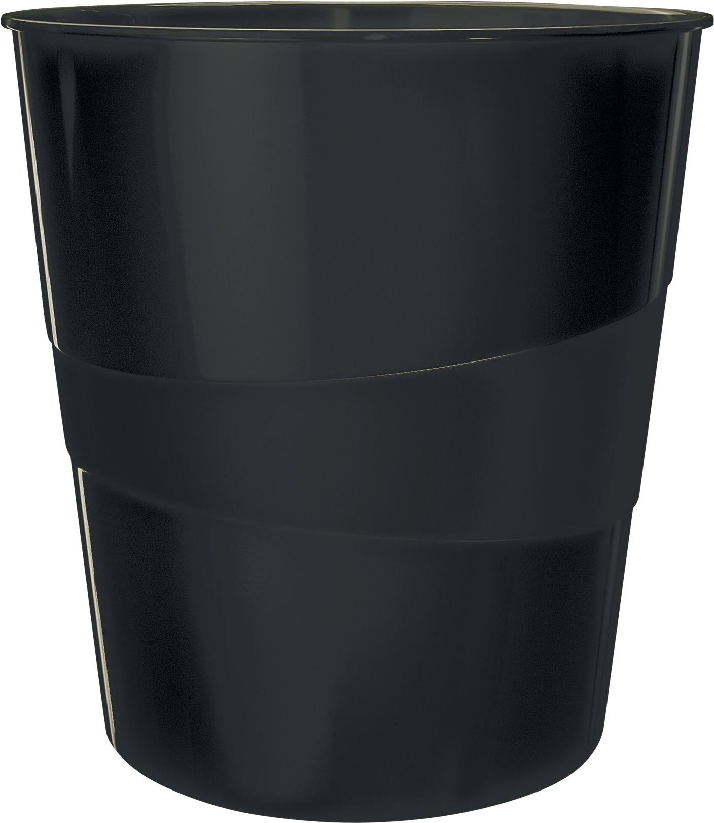 Leitz Recycle Papierkorb Rund 15 L Recycling-Kunststoff Schwarz