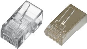 DIGITUS Modularstecker für Rundkabel, ungeschirmt, 100 Stk. (DN-MO-8-8-SR)