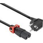 ACT Powercord Schuko CEE 7/7 male (angled) - C15 IEC Lock+ black 2 m, EL604S (PL0092)