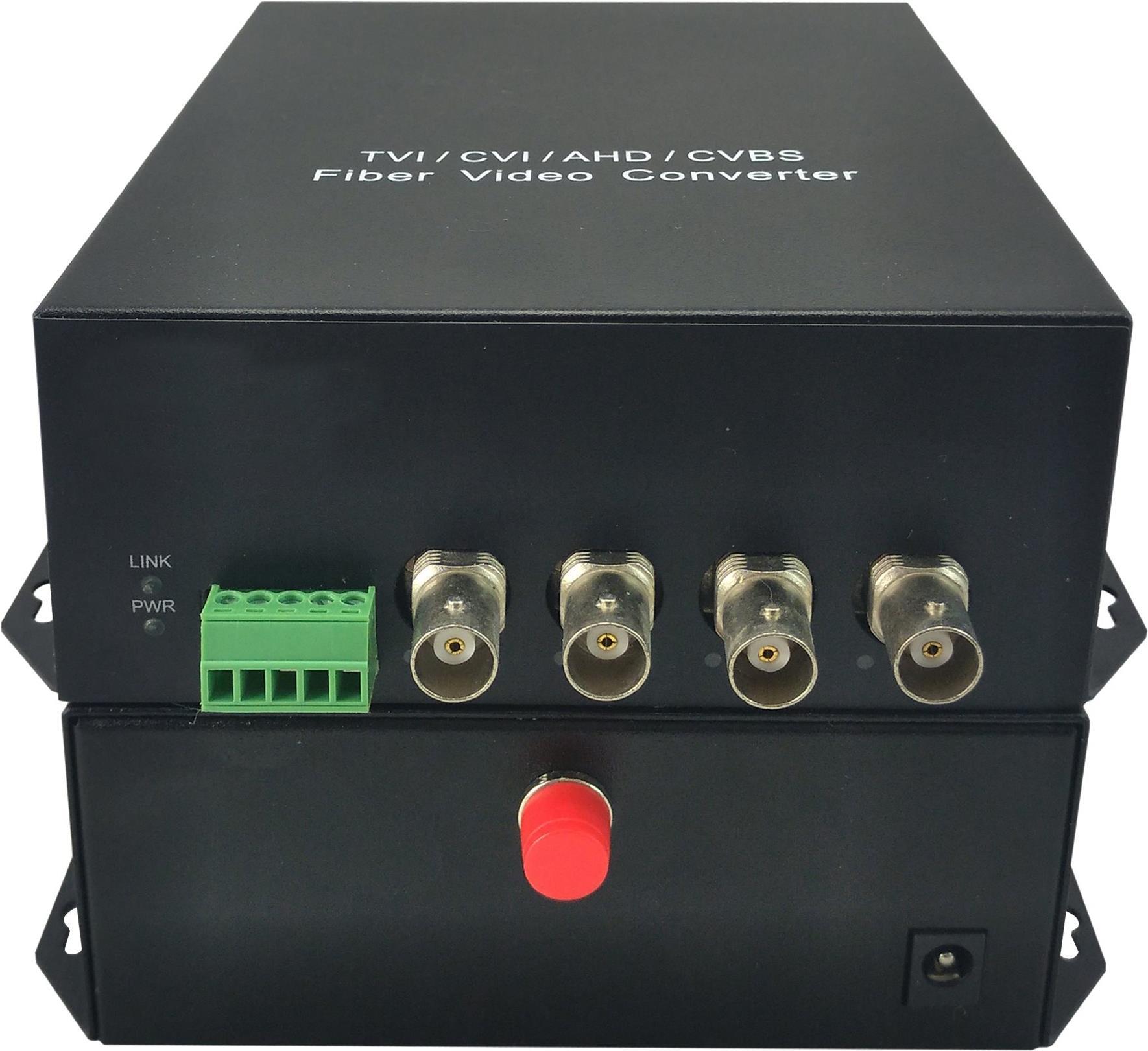 LevelOne AVF-1401 Video Extender 4-Kanal BNC Glasfaser 20 km Schwarz