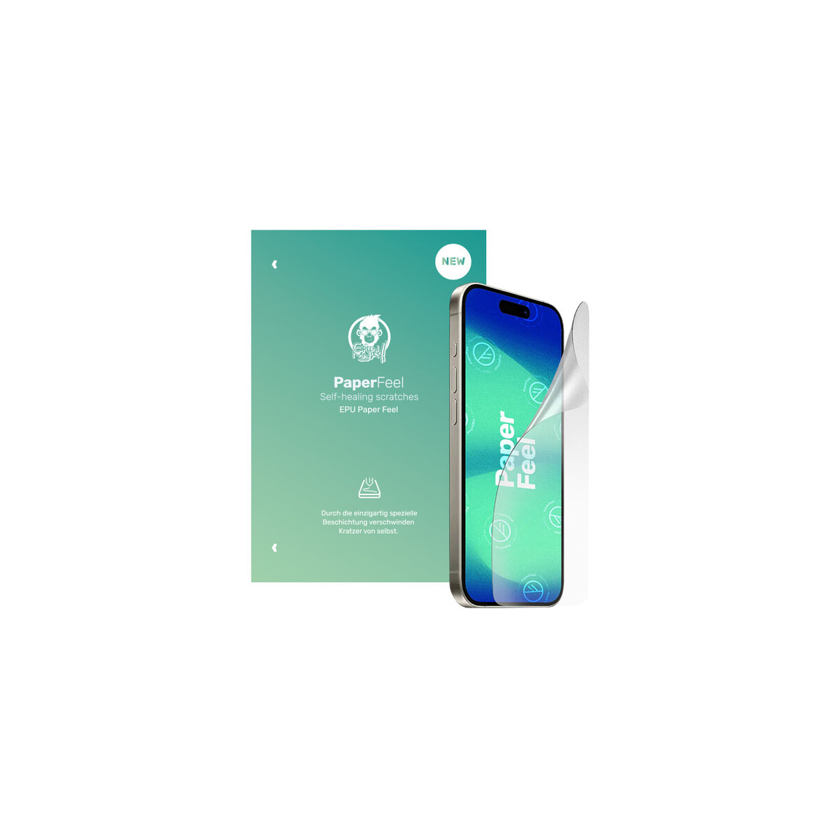 GREENMNKY PaperFeel Displayschutzfolie 7" Transparent
