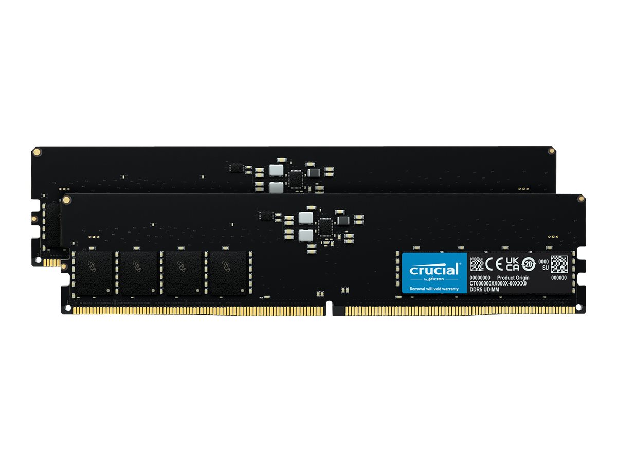 Crucial DDR5 32 GB RAM Kit 2 x 16 GB DIMM 288-PIN 5600 MT/s CL46 ECC Schwarz