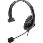 MANHATTAN Mono USB-Headset mit reversiblem Mikrofon Ohrumschließendes Design (Over-Ear), Ohrmuschel einseitig, Mikro links oder rechts tragbar, USB-A-Stecker, kabelgebunden, integrierte Lautstärkeregelung und Stummschaltung, schwarz (180849)