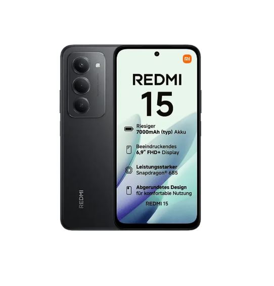 Xiaomi Redmi 15 4G Dual Sim 8GB RAM 256GB - Midnight Black [Energieklasse B] (M22YBKSL)