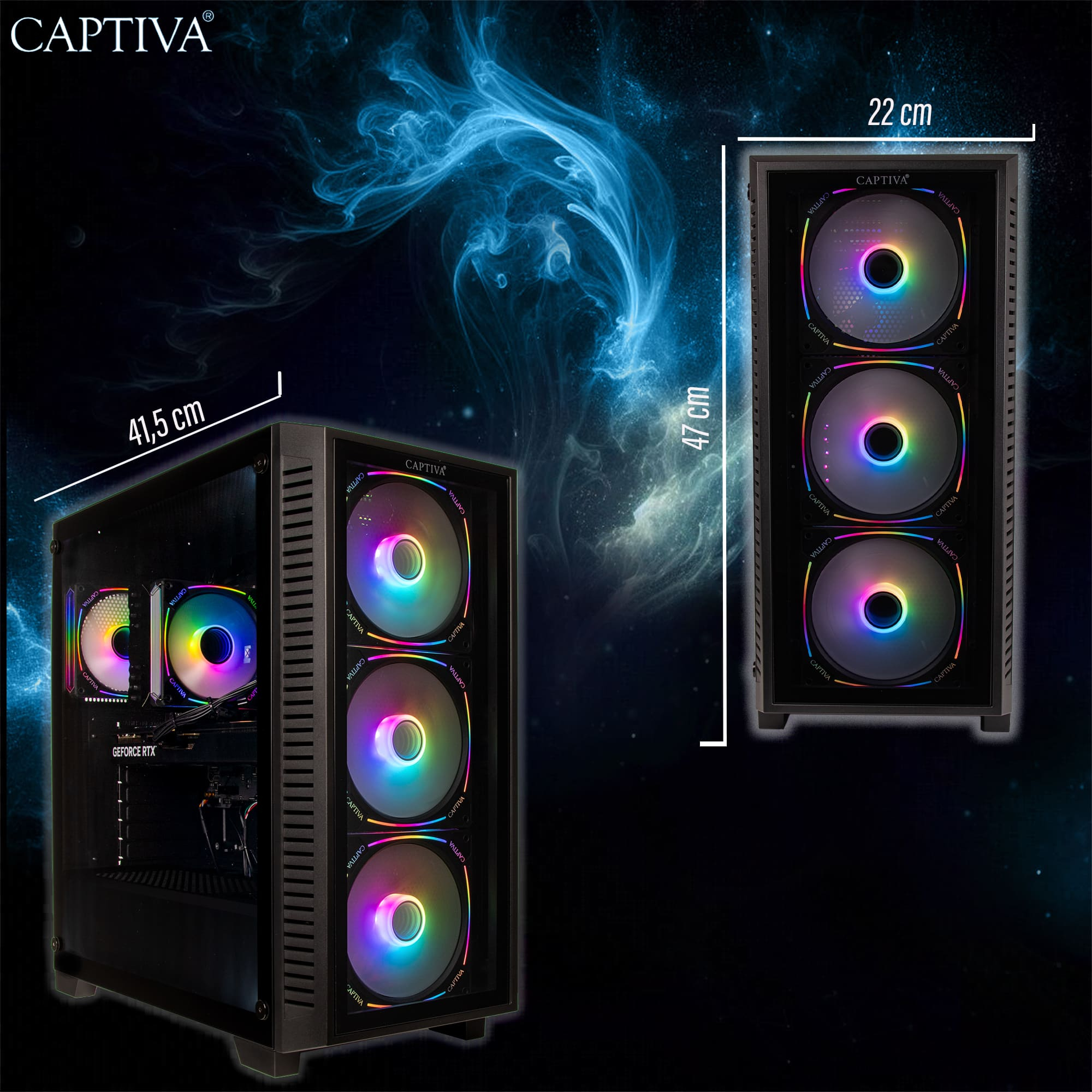 Captiva Advanced Gaming R94-921 AMD Ryzen 7 7700X NVIDIA GeForce RTX 5060 Ti 32 GB RAM 1 TB SSD Schwarz