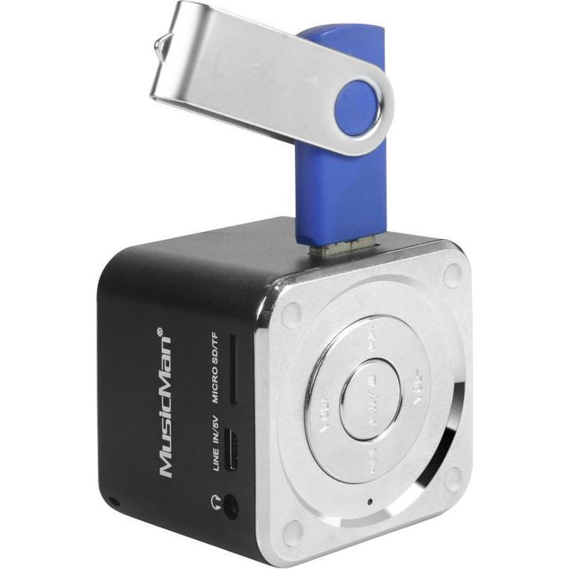 Technaxx Mini MusicMan Soundstation Schwarz Portabler Mini-Lautsprecher /  Soundstation mit eingebautem MP3-Player 3527