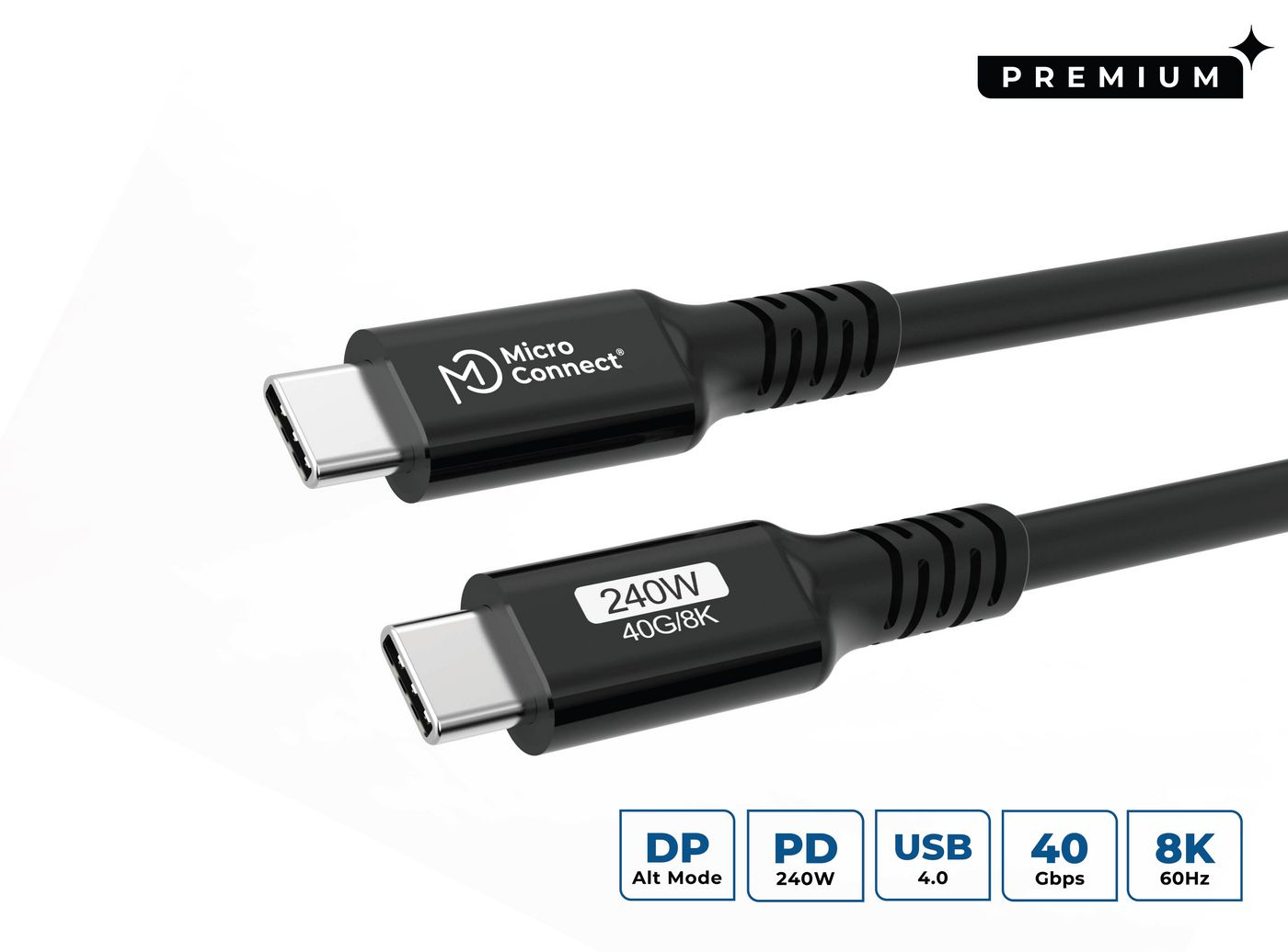 MicroConnect USB4CC2-240W USB-Kabel 2 m USB4 Gen 3x2 Schwarz