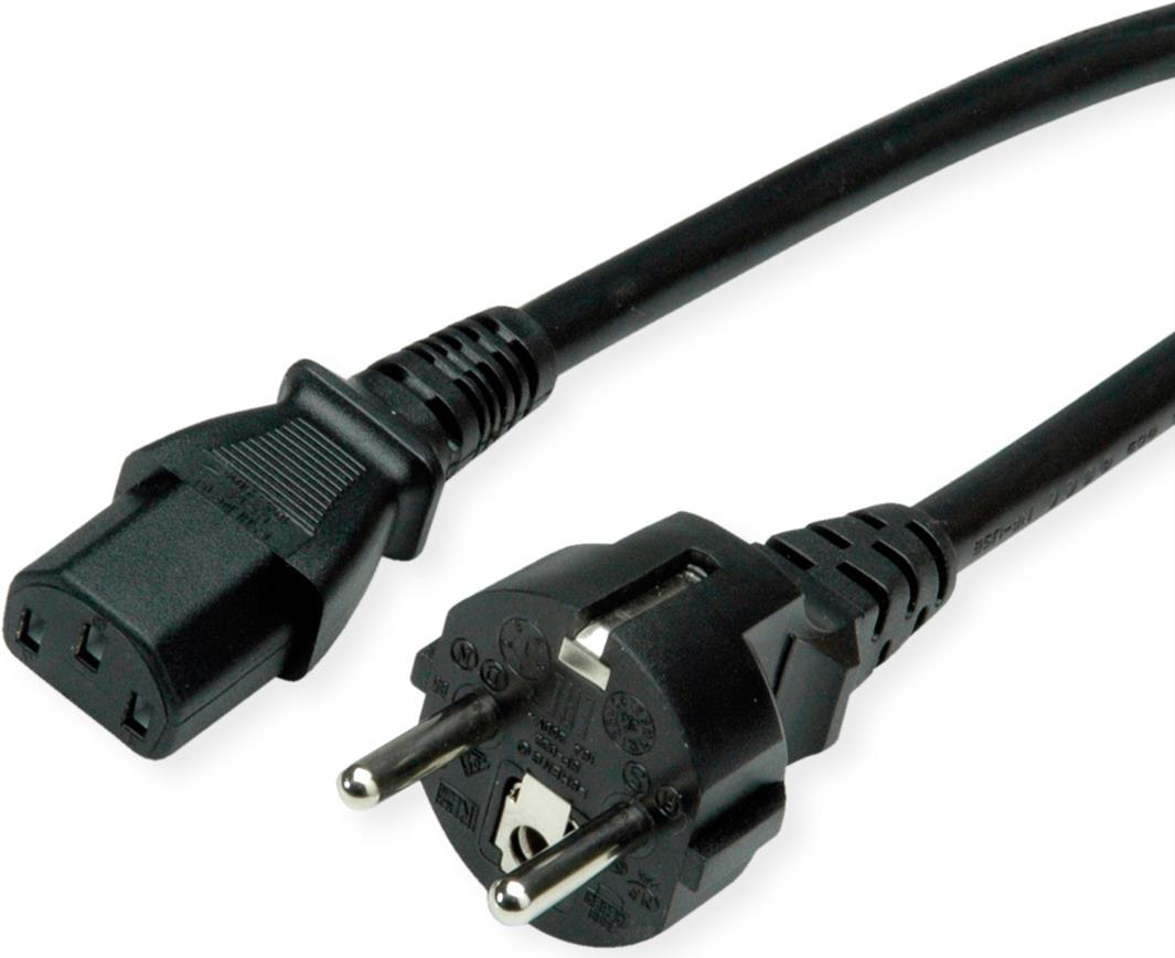 VALUE Netzkabel CEE7/7 gerade+ IEC-C13 gerade 0.6m (19.99.1023)