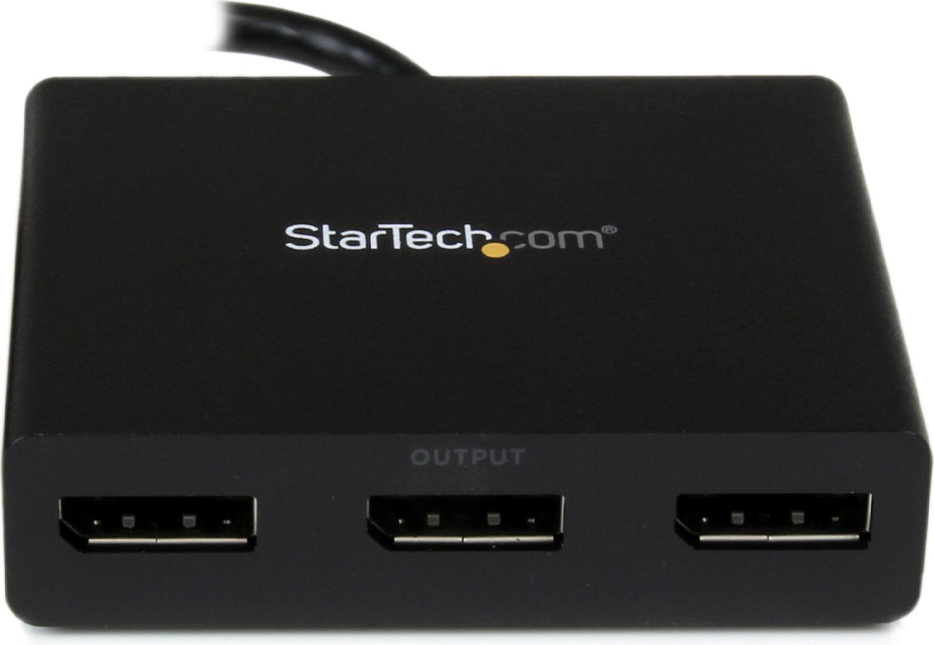 StarTech.com 3-Port Multi-Monitor DisplayPort 1.2 MST Hub DP Splitter Schwarz