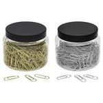 WEDO Büroklammern, aus Metall, 26 mm, messing in Klarsichtdose mit Schraubverschluss, - 1 Stück (901 15040053)