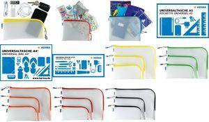 HERMA Reißverschlusstasche "Mesh Bags", 230 x 110mm, schwarz 3/4 umlaufender Reißverschluss über Eck, Material: EVA, - 1 Stück (20020)