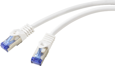 Renkforce RF-6830454 RJ45 Netzwerkkabel, Patchkabel CAT 6a S/FTP 2.00 m Weiß 1 St. (RF-6830454)