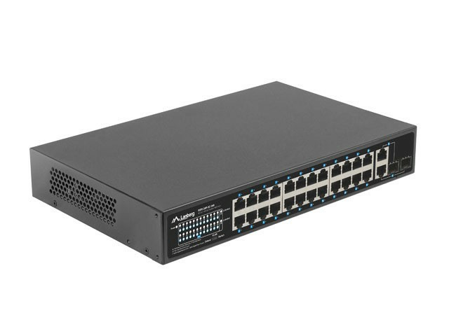 Lanberg RSFE-24P-2C-360 24-Port Fast Ethernet PoE+ Switch 360 W Unmanaged 19" Rack Schwarz