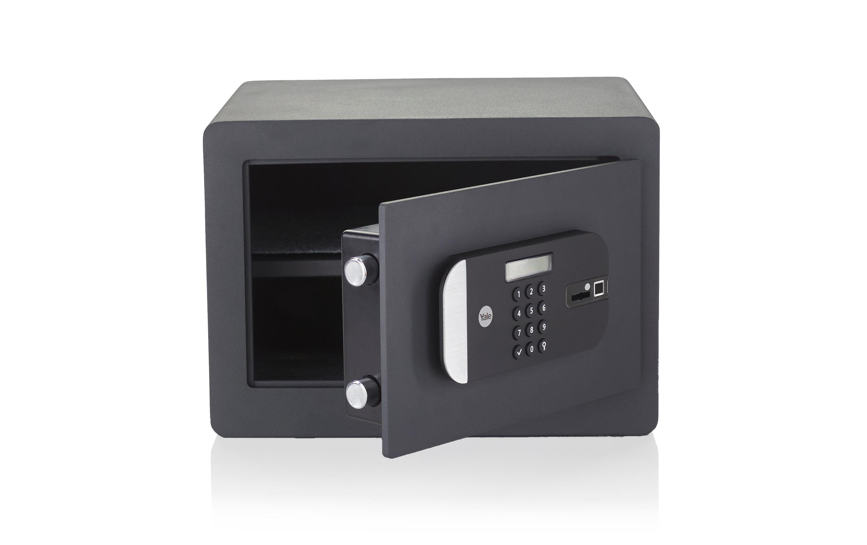 Yale YSFB/250/EB1 Tragbarer Tresor mit Zahlenschloss, Fingerabdruckschloss und Schlüsselschloss 20,5 l Schwarz